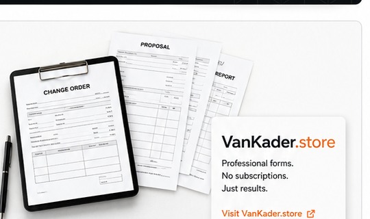 Professional contractor forms and change-order paperwork